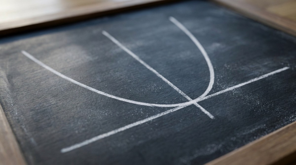 A student working through function graphs and transformations at a classroom whiteboard